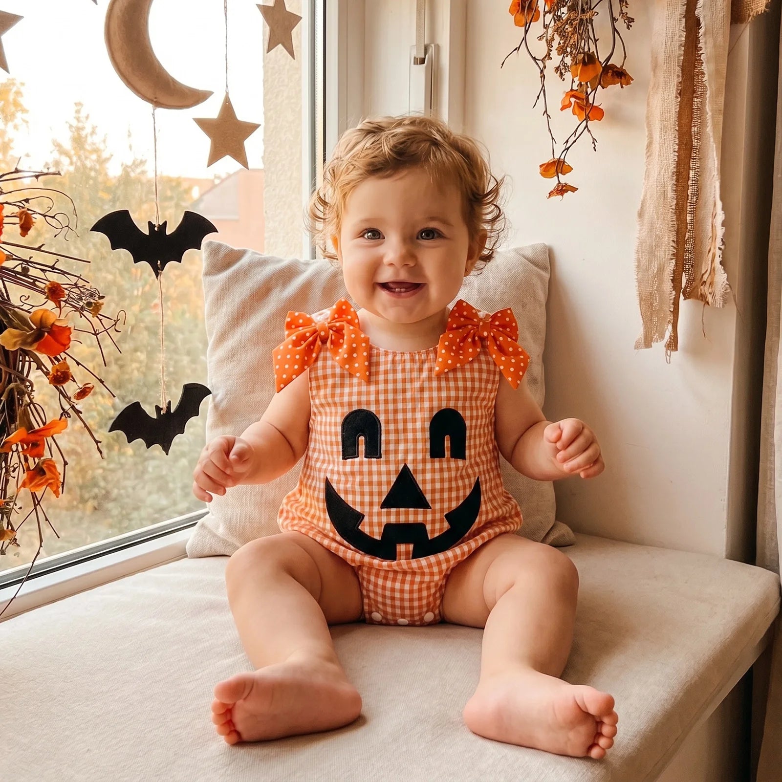 Maison Colette Ghost Pumpkin Romper Costume