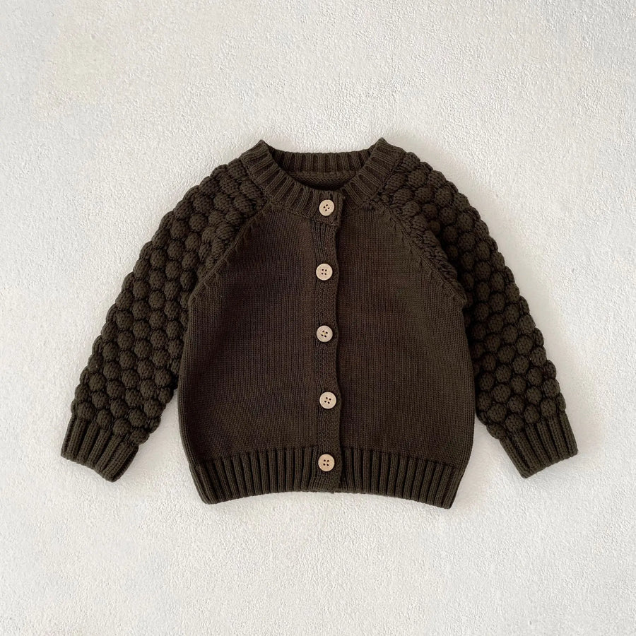 Baby Sweater Cardigan Thick Warm Winter Knit Coat with Long Sleeves