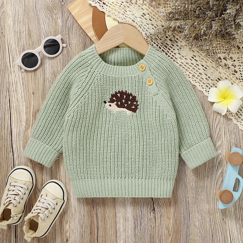 Cartoon Hedgehog Knit Sweater for Babies and Toddlers