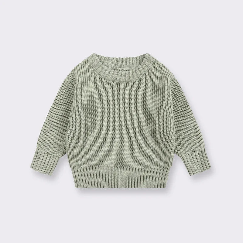 Soft Knit Cotton Sweater - Sage front product view