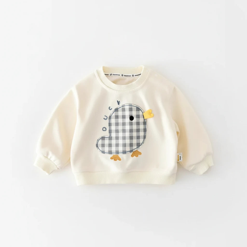 Cartoon Print Long Sleeve Sweatshirt for Toddlers