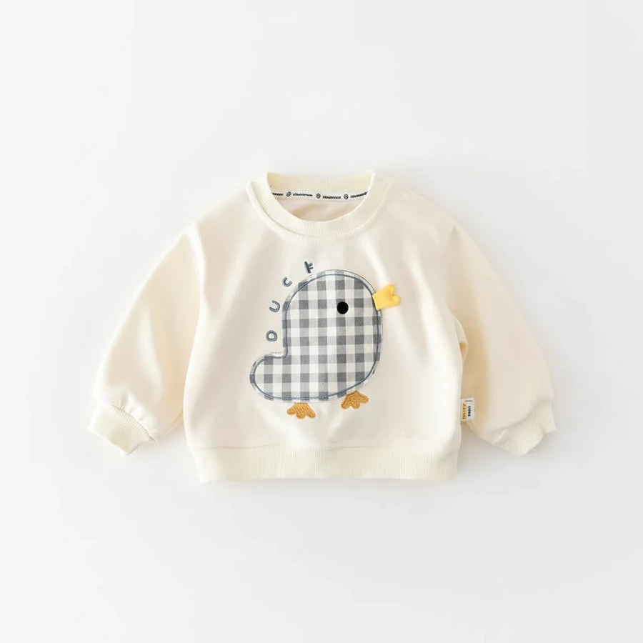 Cartoon Print Long Sleeve Sweatshirt for Toddlers