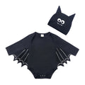 Black baby bat romper costume with hat