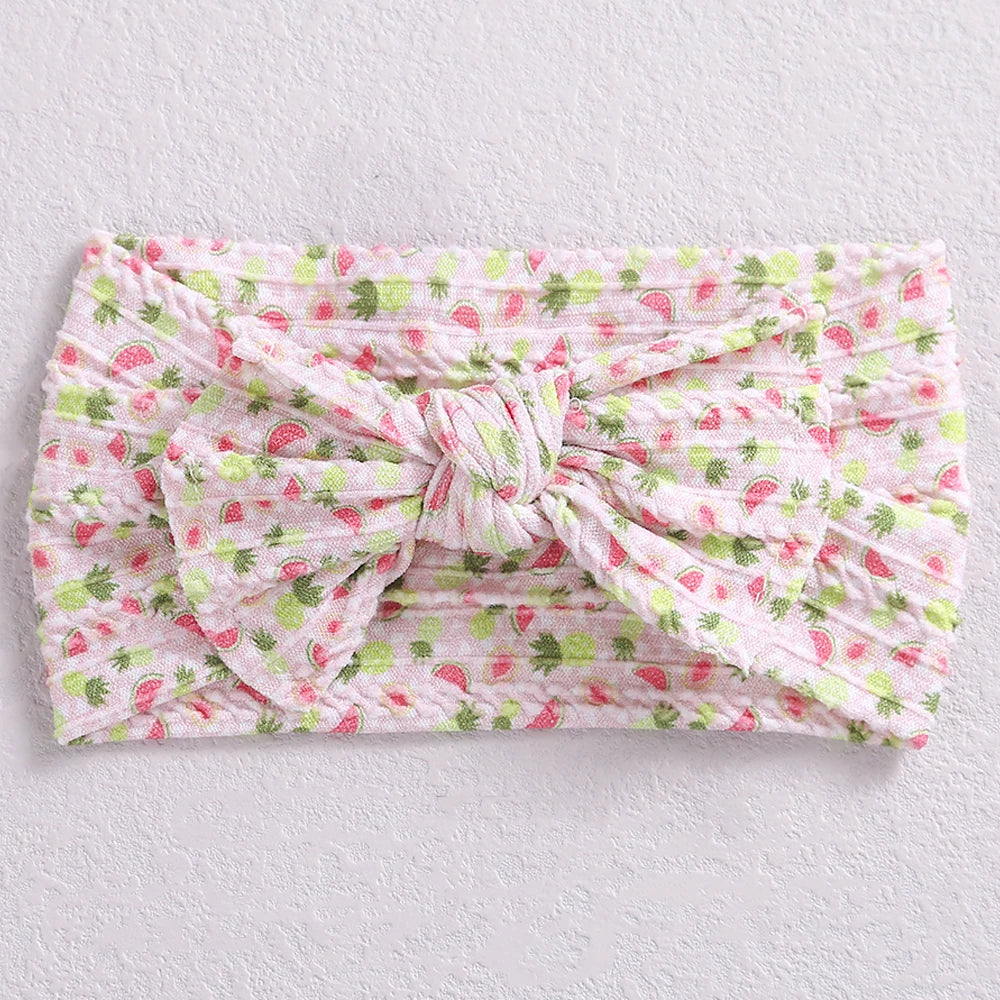 Bow Print Baby Headband Set