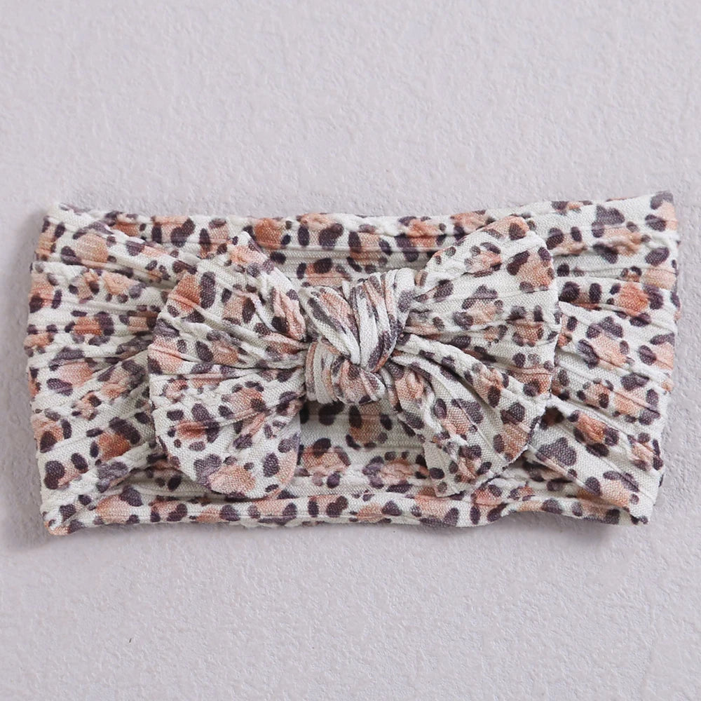 Bow Print Baby Headband Set