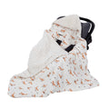 Windproof Hooded Baby Blanket in use on stroller