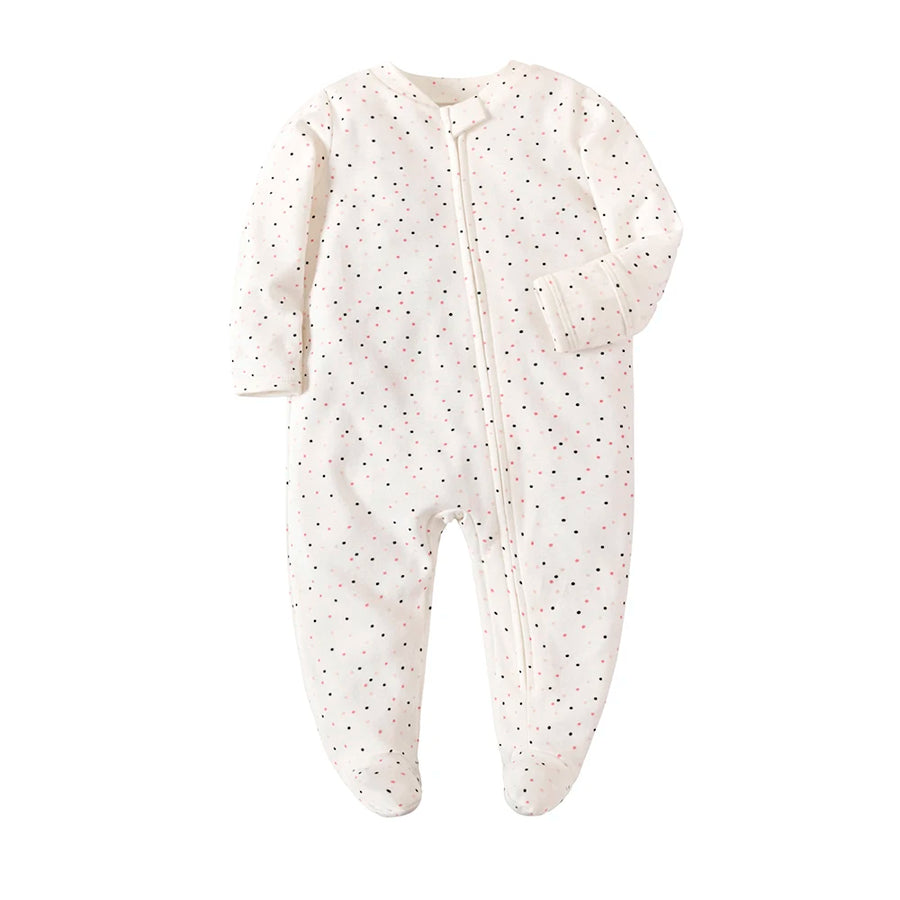 Solid White Footed Romper, product view 9