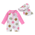 Floral Zip-Up Swimwear Set with Hat for Toddlers