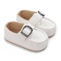 White buckle moccasin baby first walkers