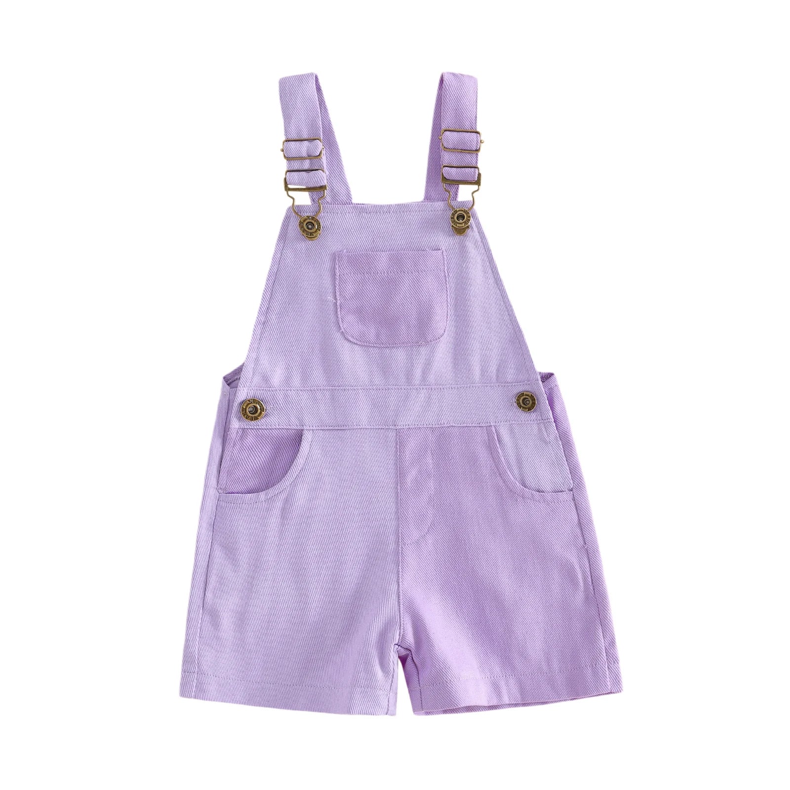 Moss colorblock overall shorts laid flat