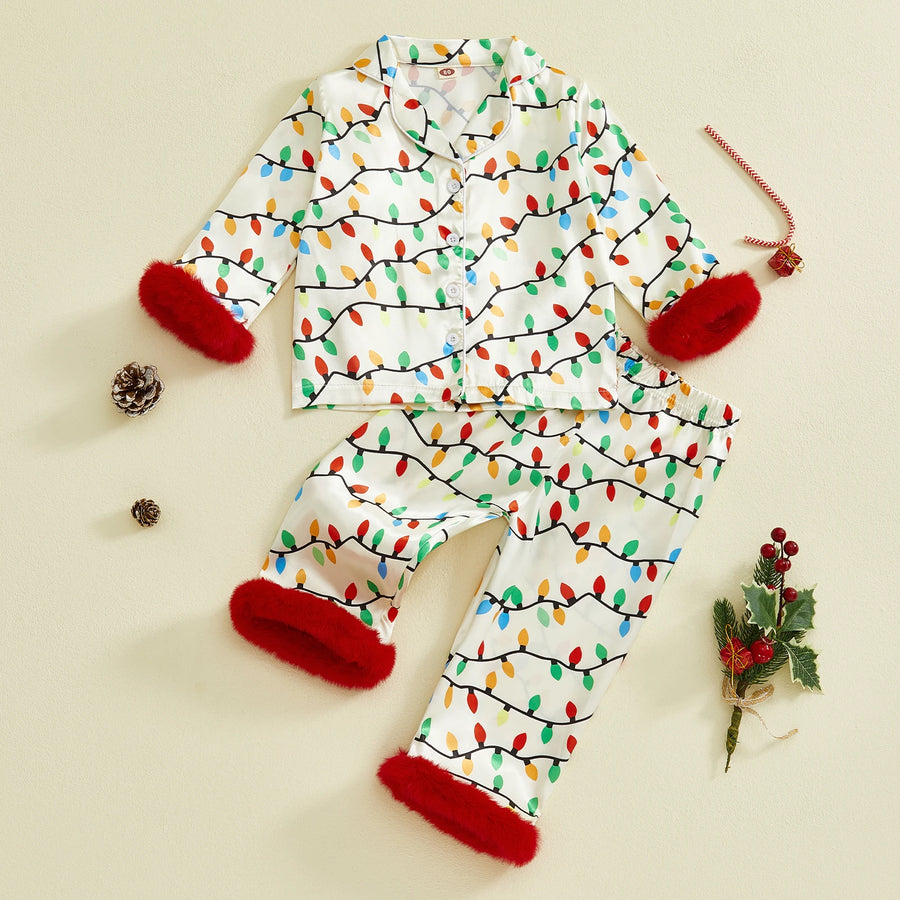 Holiday Lights Satin Pajama Set