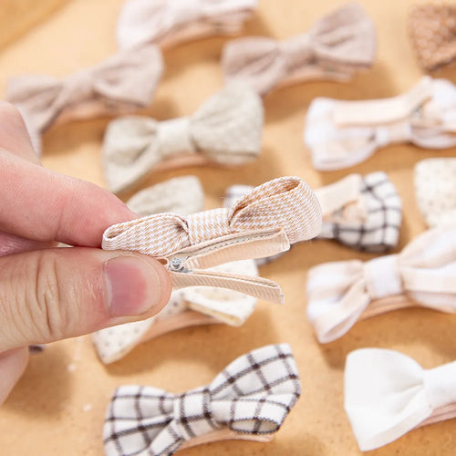 Close-up of Plaid and Gingham Mini Hair Bows