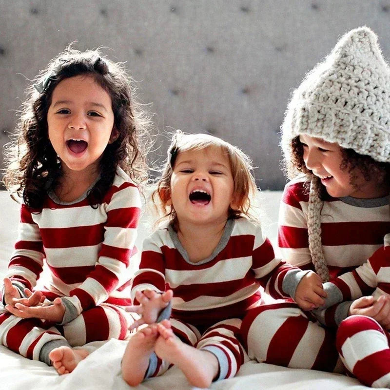 Cranberry Stripe Family Pajamas