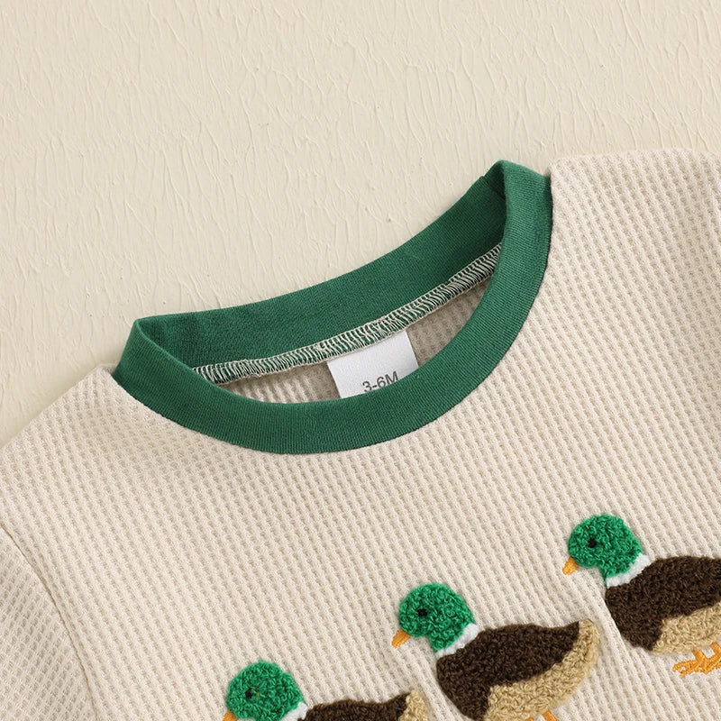 Three Little Ducks Embroidered Romper, product view 6