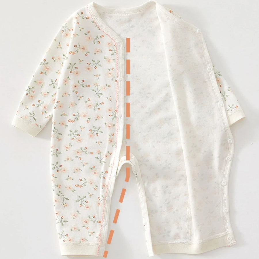 Charming Baby Romper for Spring & Fall, Soft Pure Cotton Onesie, Princess & Prince Style, Perfect Crawling Suit.
