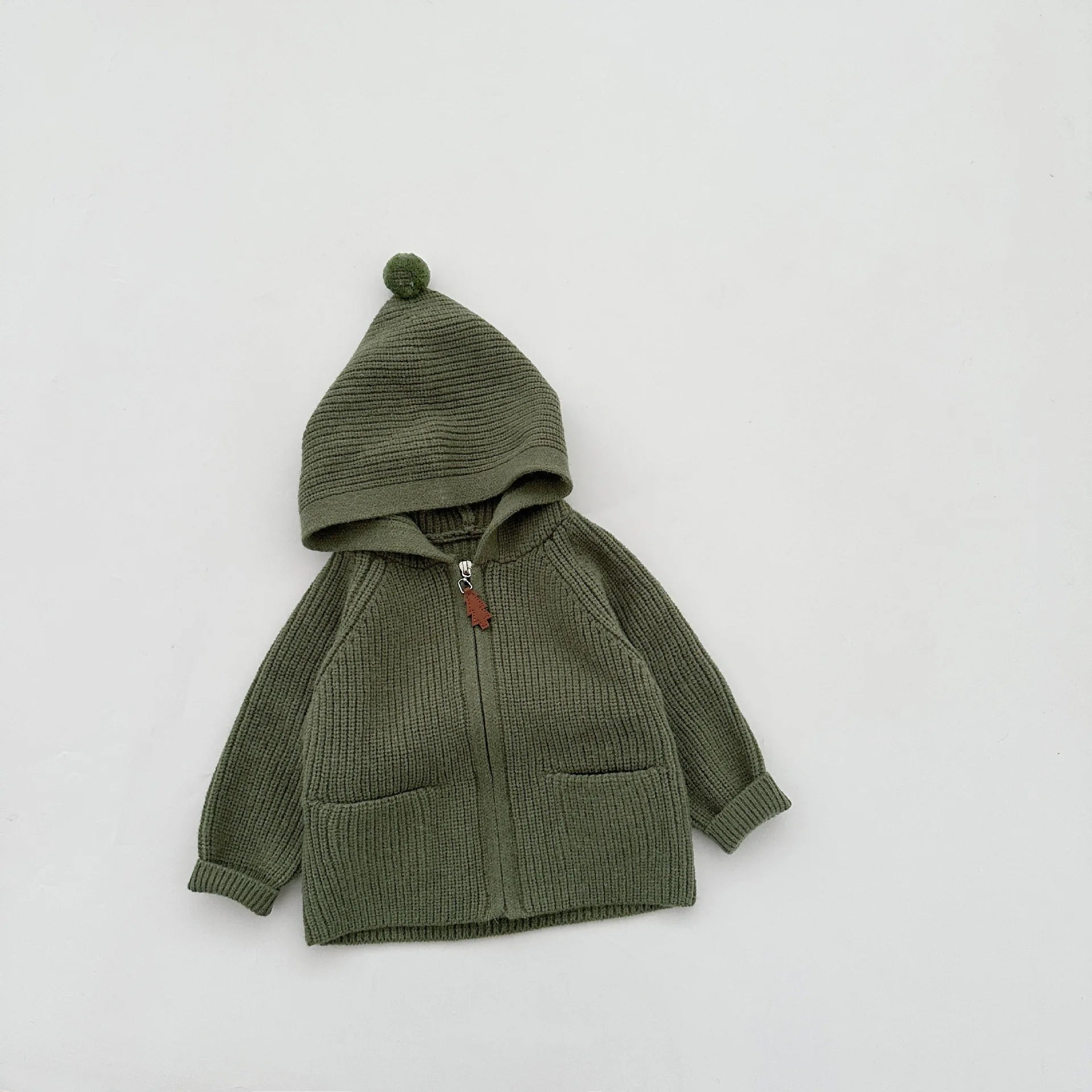 Baby and toddler warm knit hooded coat collection in multiple colors