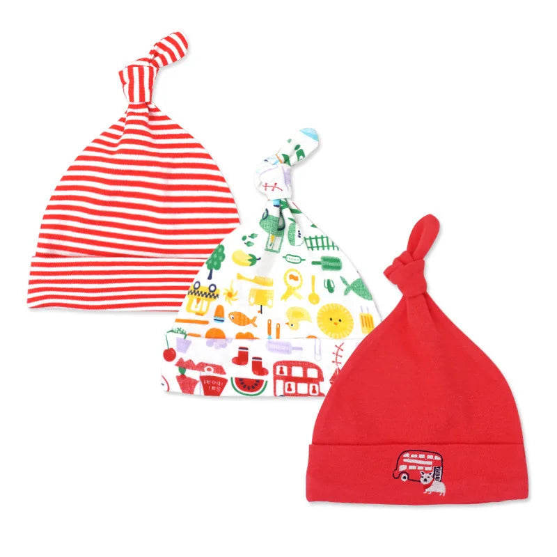 Cotton Cartoon Baby Cap Set