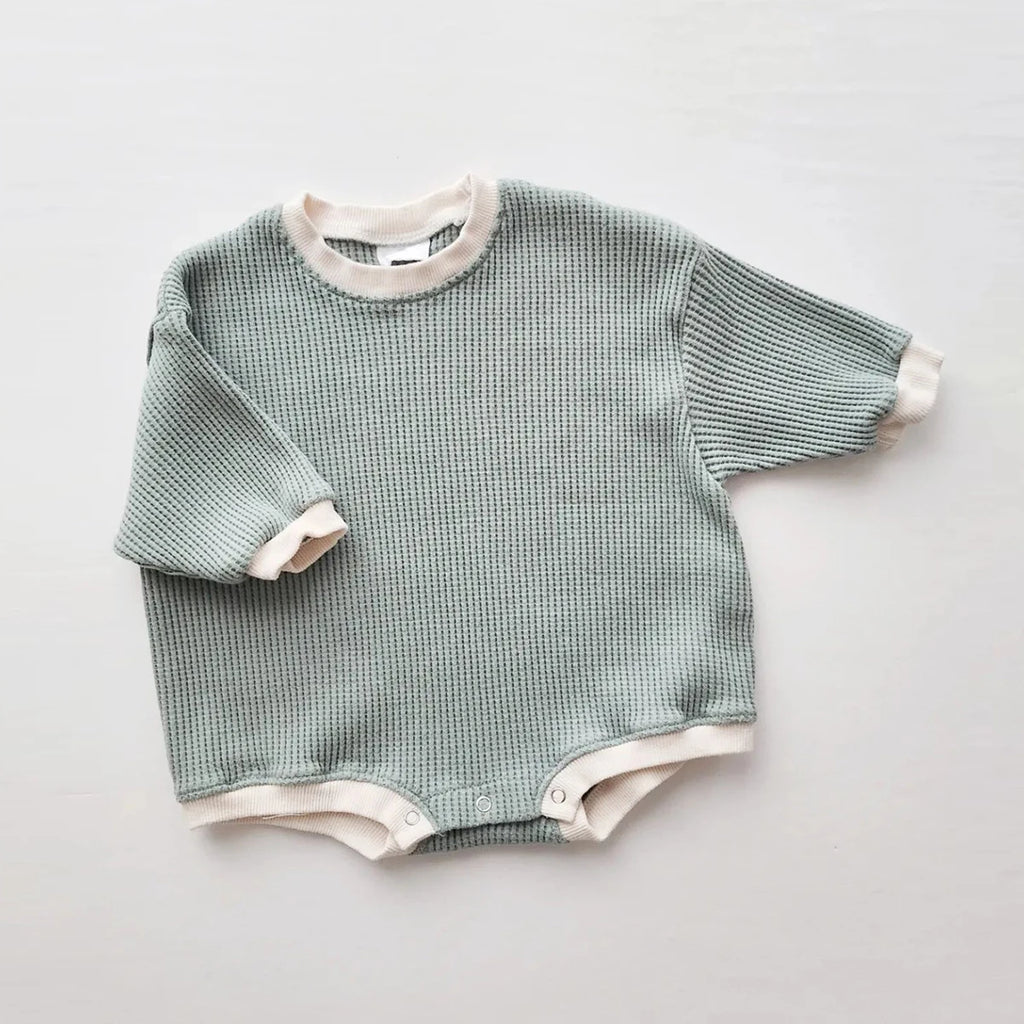 Baby Romper Sweatshirt with Long Sleeves and Pullover Closure