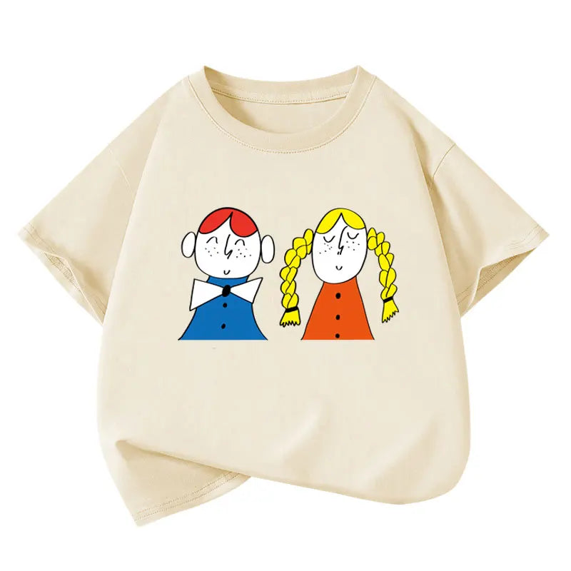 Kids’ Cotton-Blend Graphic School Tee – Brights