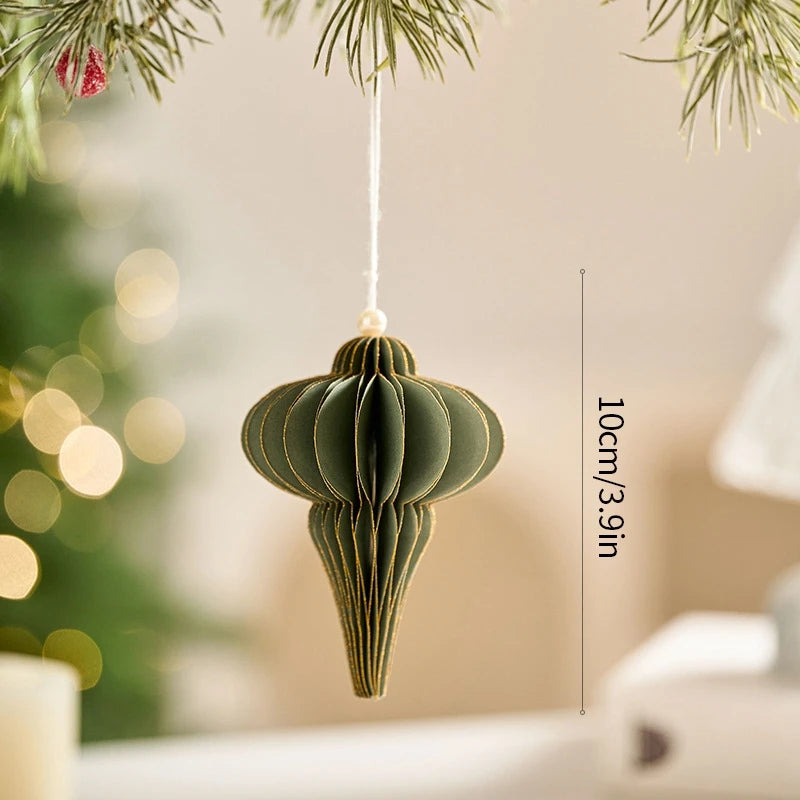 Honeycomb Paper Finial Christmas Ornament