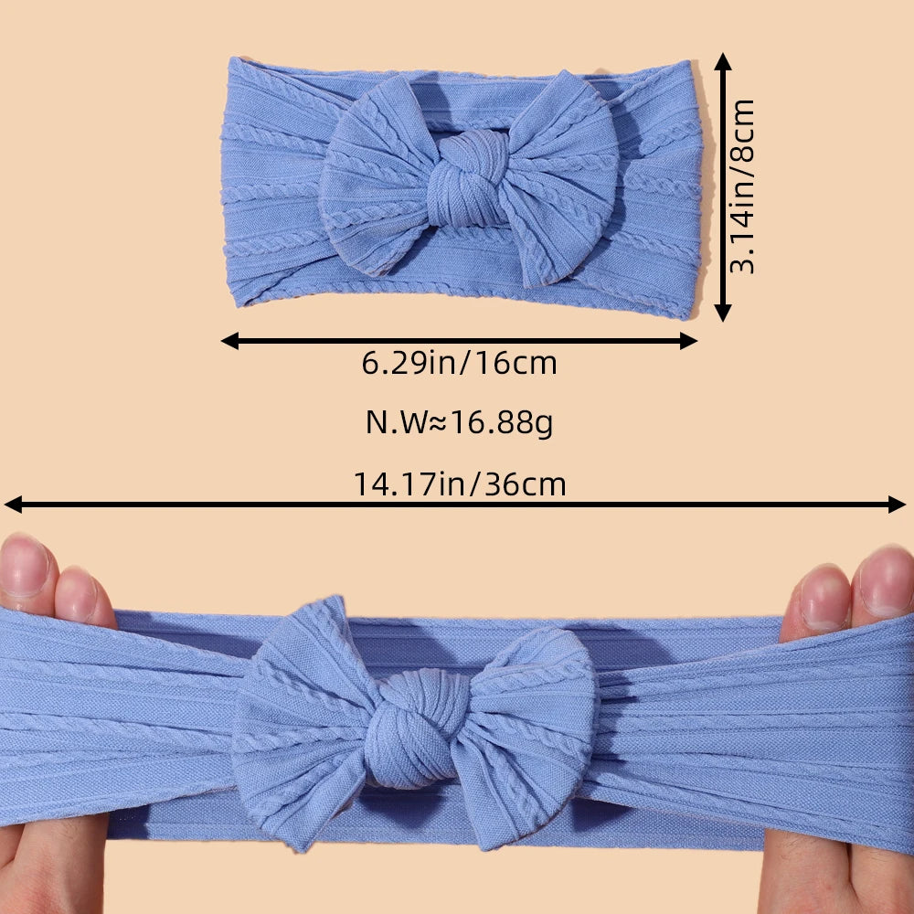 Bow Print Baby Headband Set