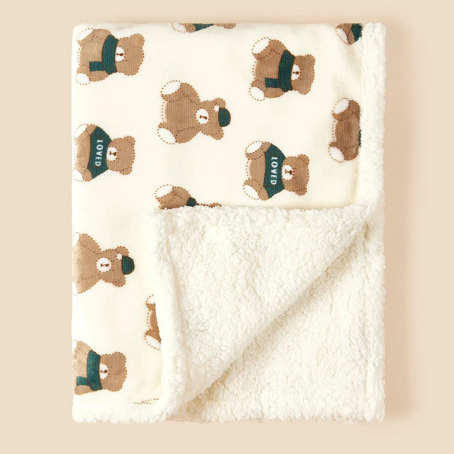 Baby Blanket folded showing plush fleece texture