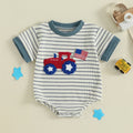 Stars and Stripes Sleeveless Romper for Baby Girls