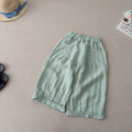 Solid Color Linen Children's Pants Kids Loose Thin Trousers Summer Flax Harem Pants