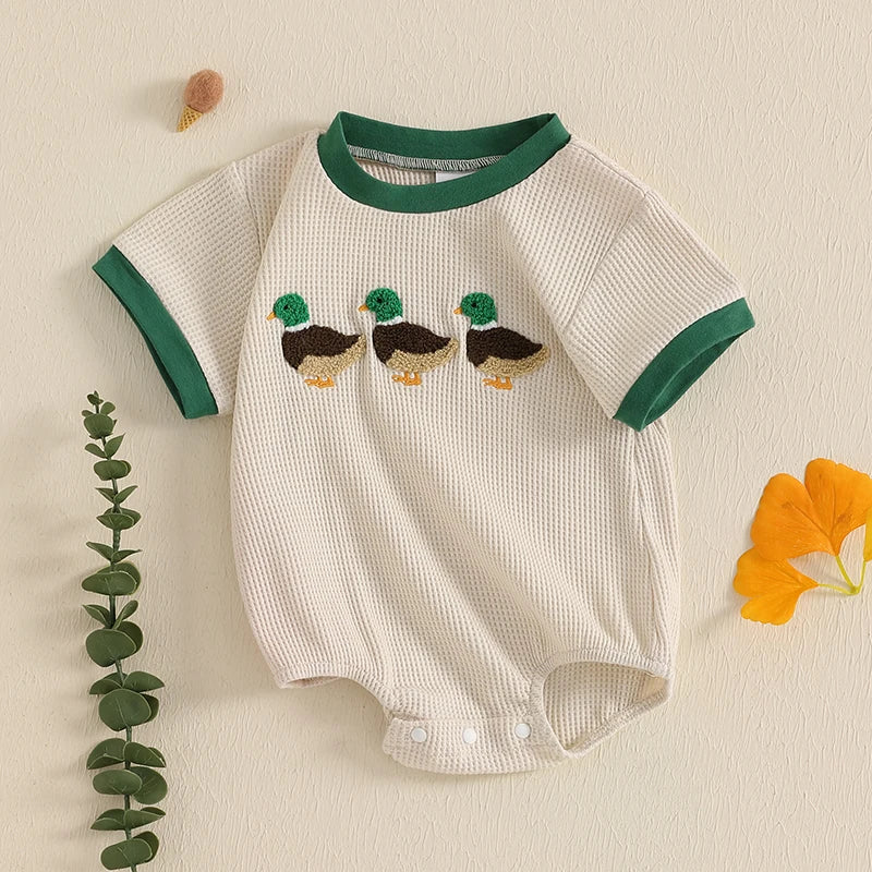 Three Little Ducks Embroidered Romper, product view 5