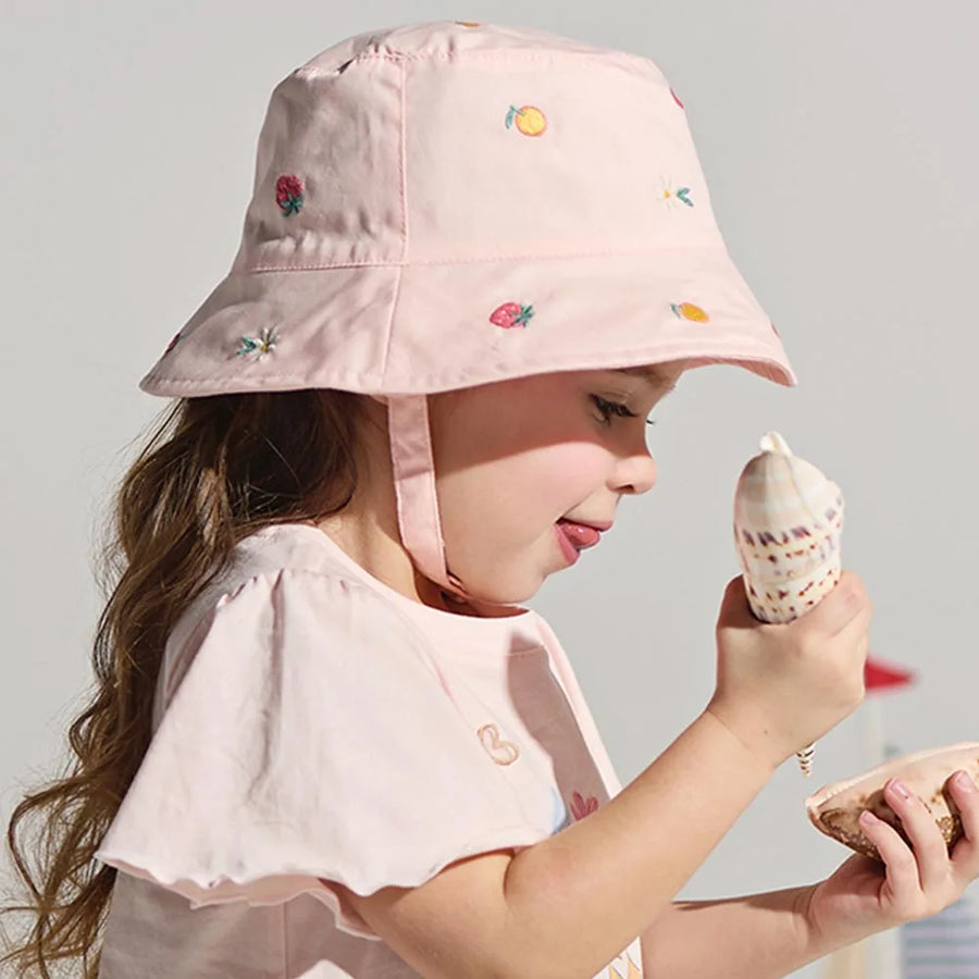 Side view of Floral Fisherman Hat in Pink