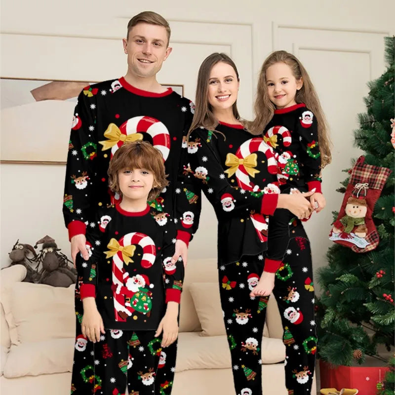 Candy Cane Print Family Christmas Pajamas