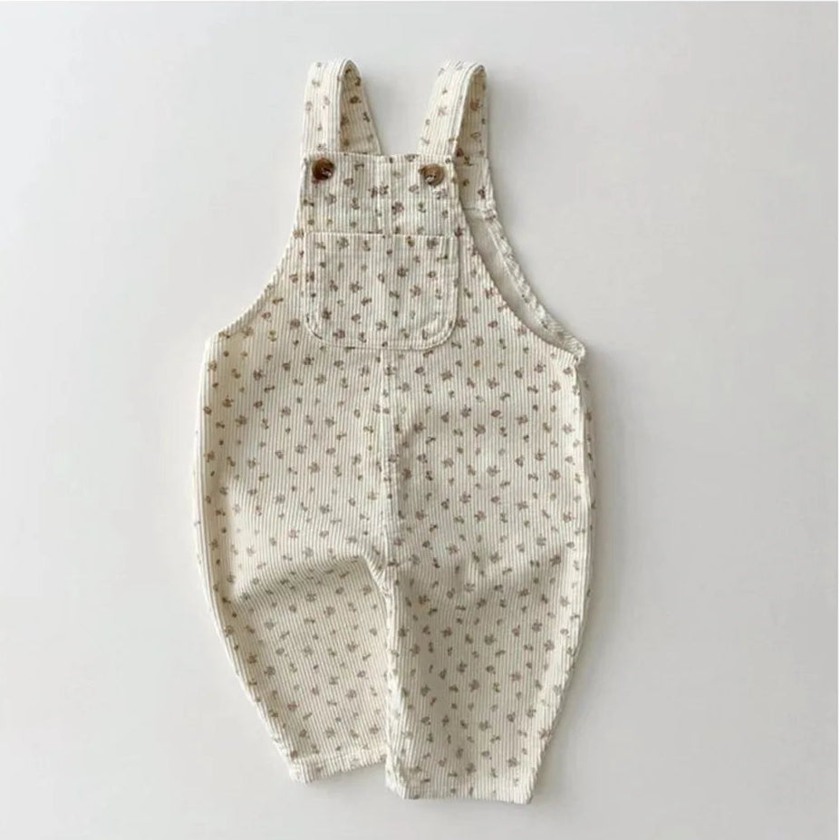 Soft Corduroy Baby Overall - Flowers