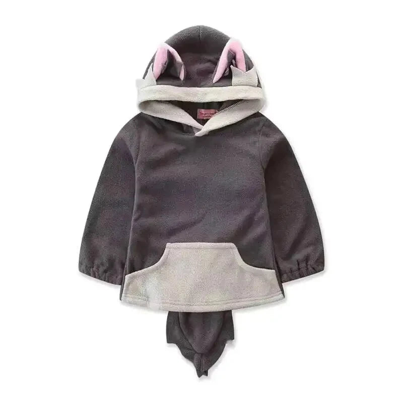 Brown wolf animal hoodie costume front view