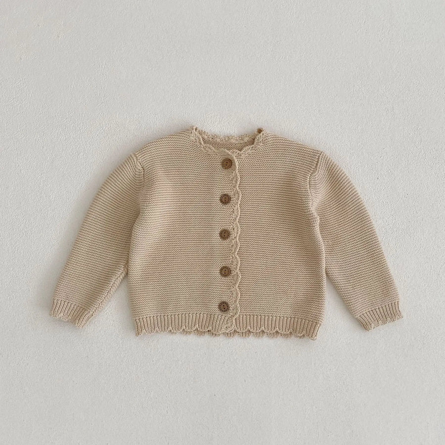 Autumn Long Sleeve Knitted Cardigan Sweater displayed on hanger