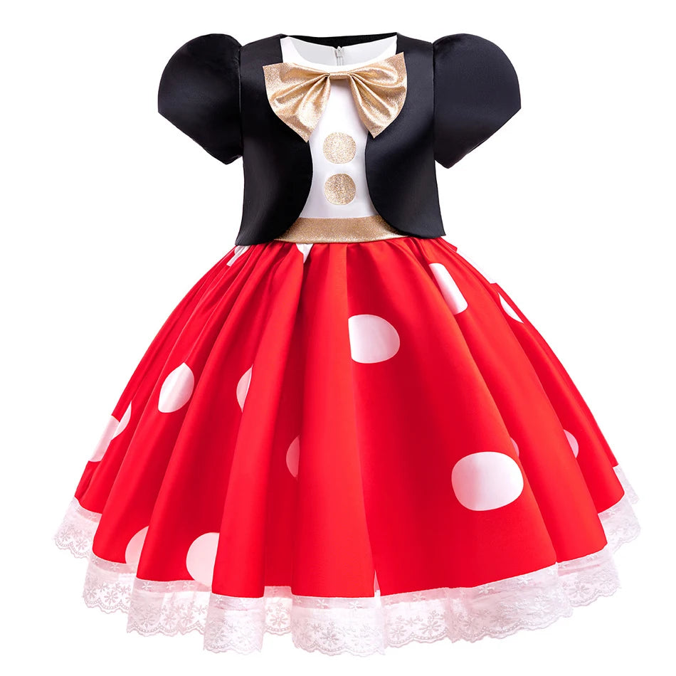 Polka Dot Bow Dress Costume A variant front view