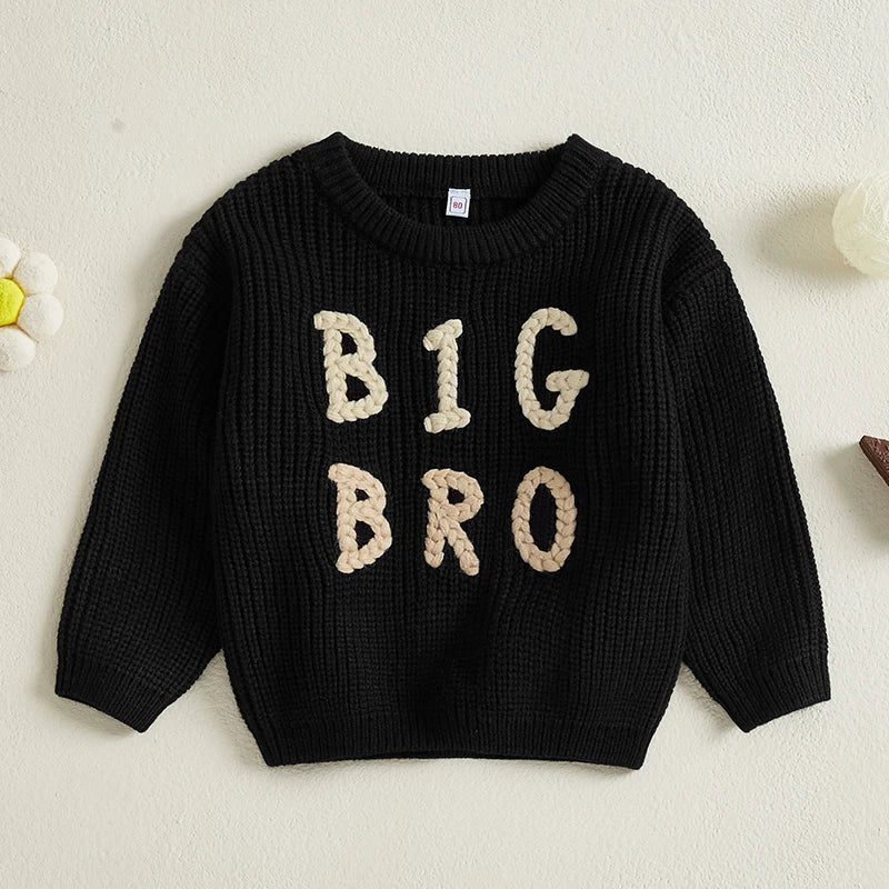 Letter Embroidered Knit Sweater for Baby