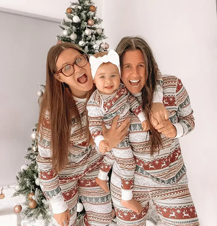 Classic Fair Isle Stripe Family Christmas Pajamas