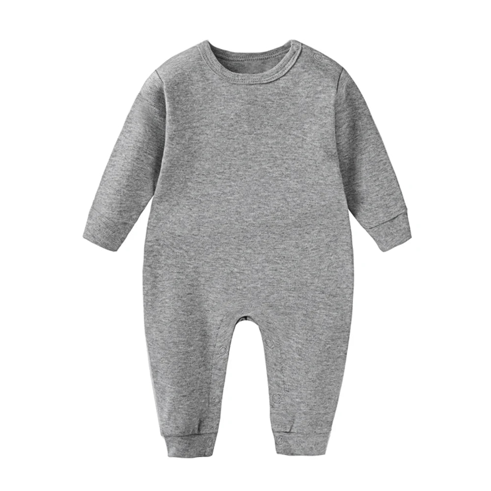 Neutral Cartoon Cotton Romper