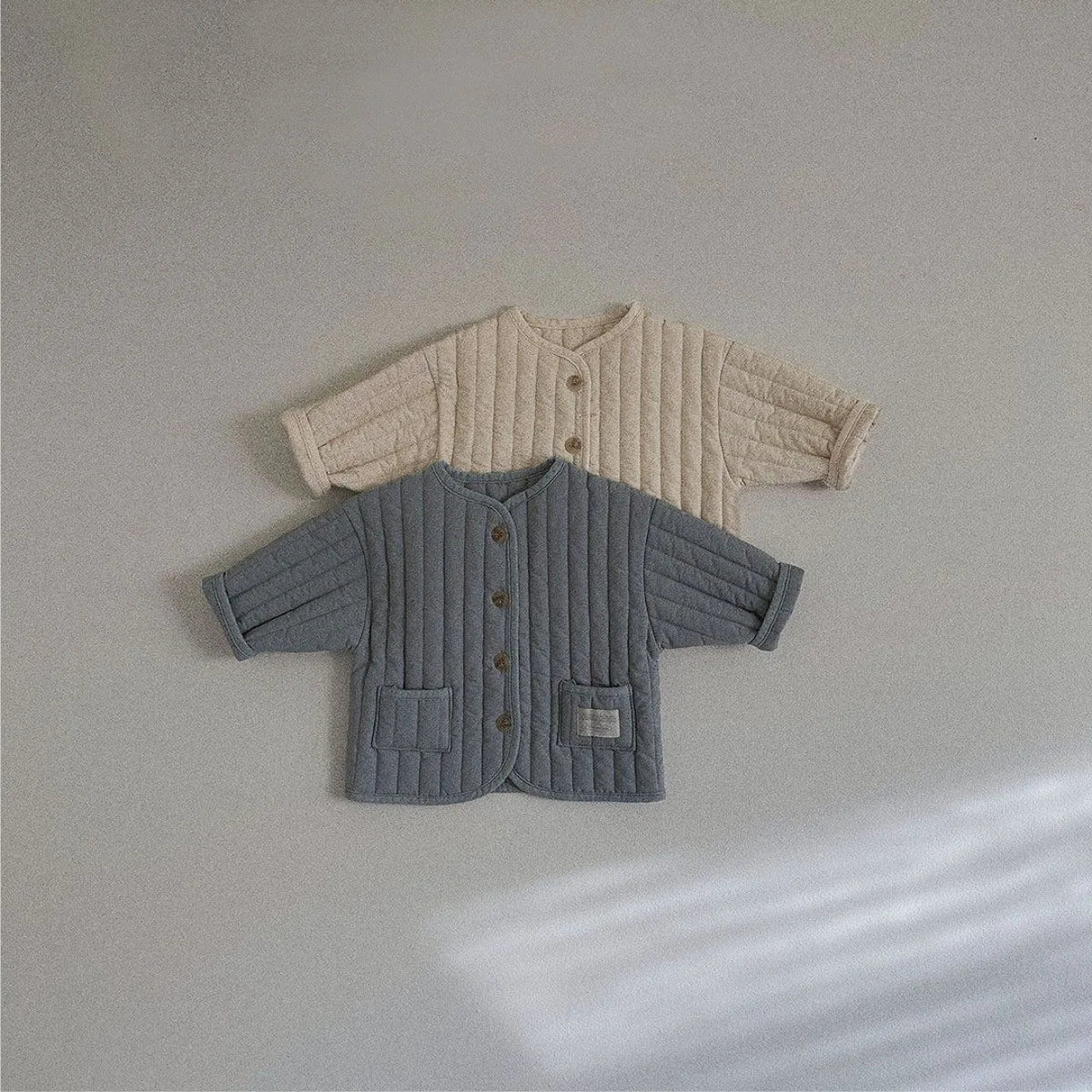 Winter Long Sleeve Cotton Padded Cardigan Coat for Infant Girls and Toddler Boys