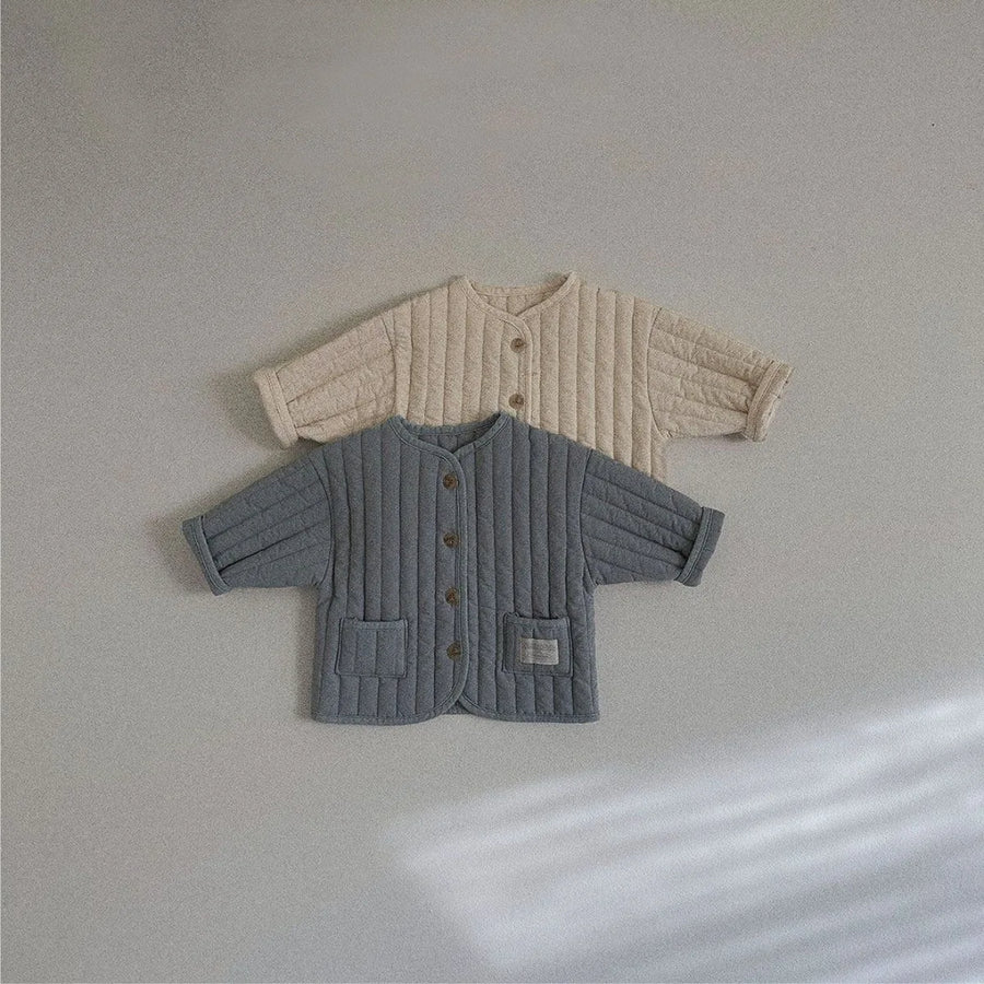Winter Long Sleeve Cotton Padded Cardigan Coat for Infant Girls and Toddler Boys