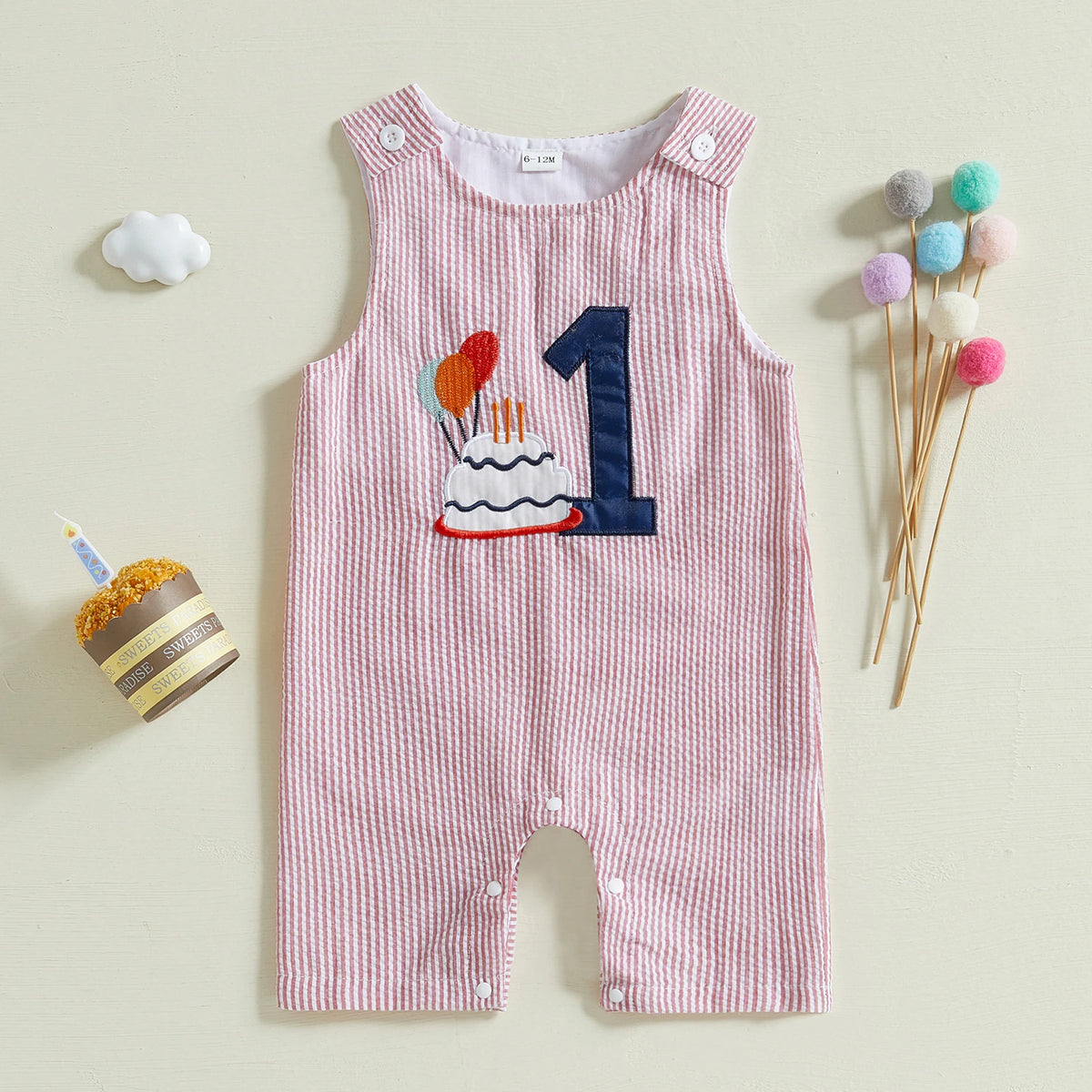 Baby Overalls Romper front view