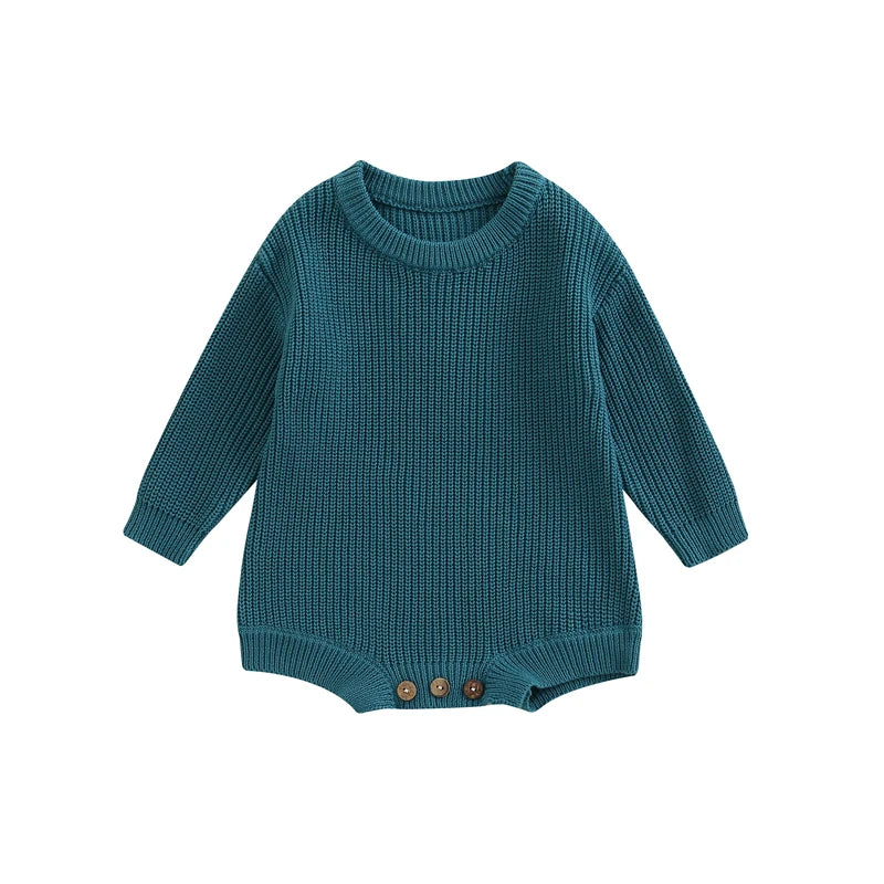 Knitted Long Sleeve Baby Romper, product view 7