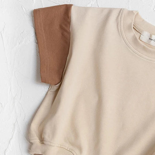 The Oversized Tee Romper - Brown, product view 2