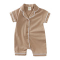 Solid Button Romper