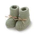Sage Cable-Knit knitted baby booties