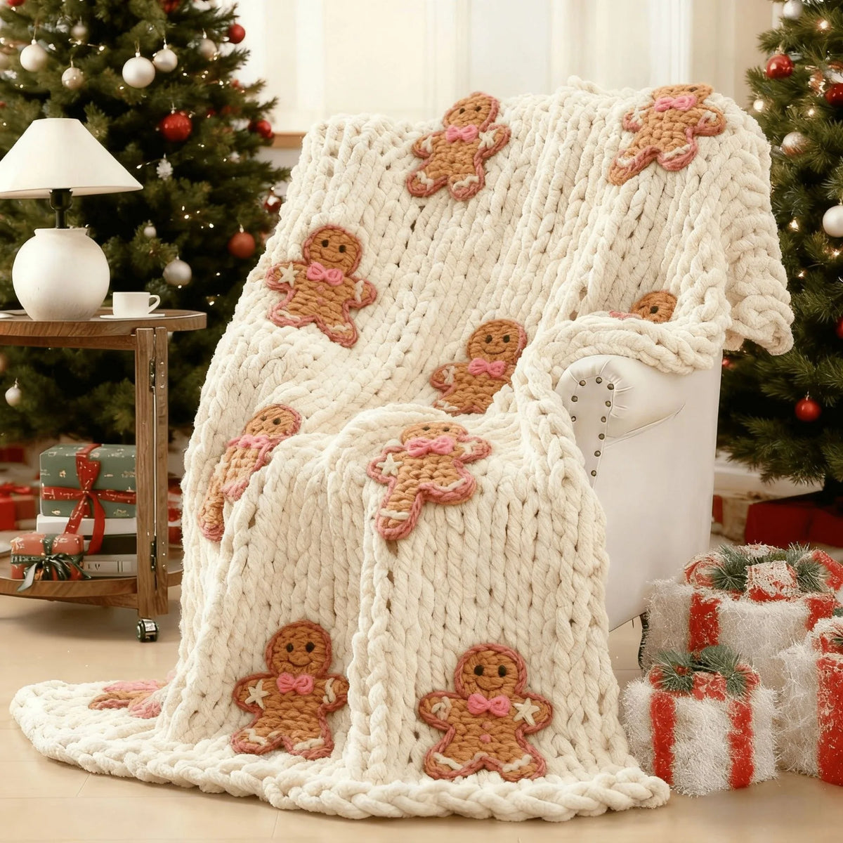 Chunky Gingerbread Throw Blanket