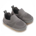 Gray knit slip-on baby first walkers