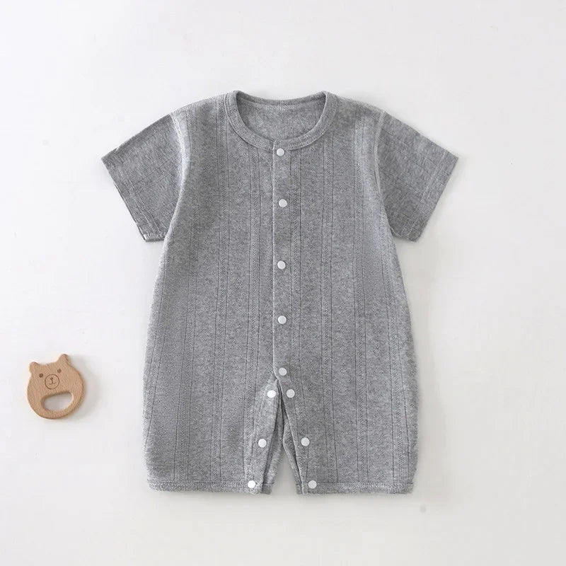 Lou Textured Summer Romper - Gray, product view