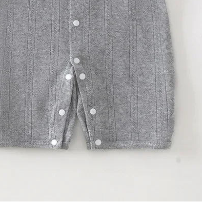 Lou Textured Summer Romper - Gray, product view 3