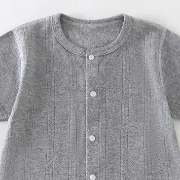 Lou Textured Summer Romper - Gray, product view 2